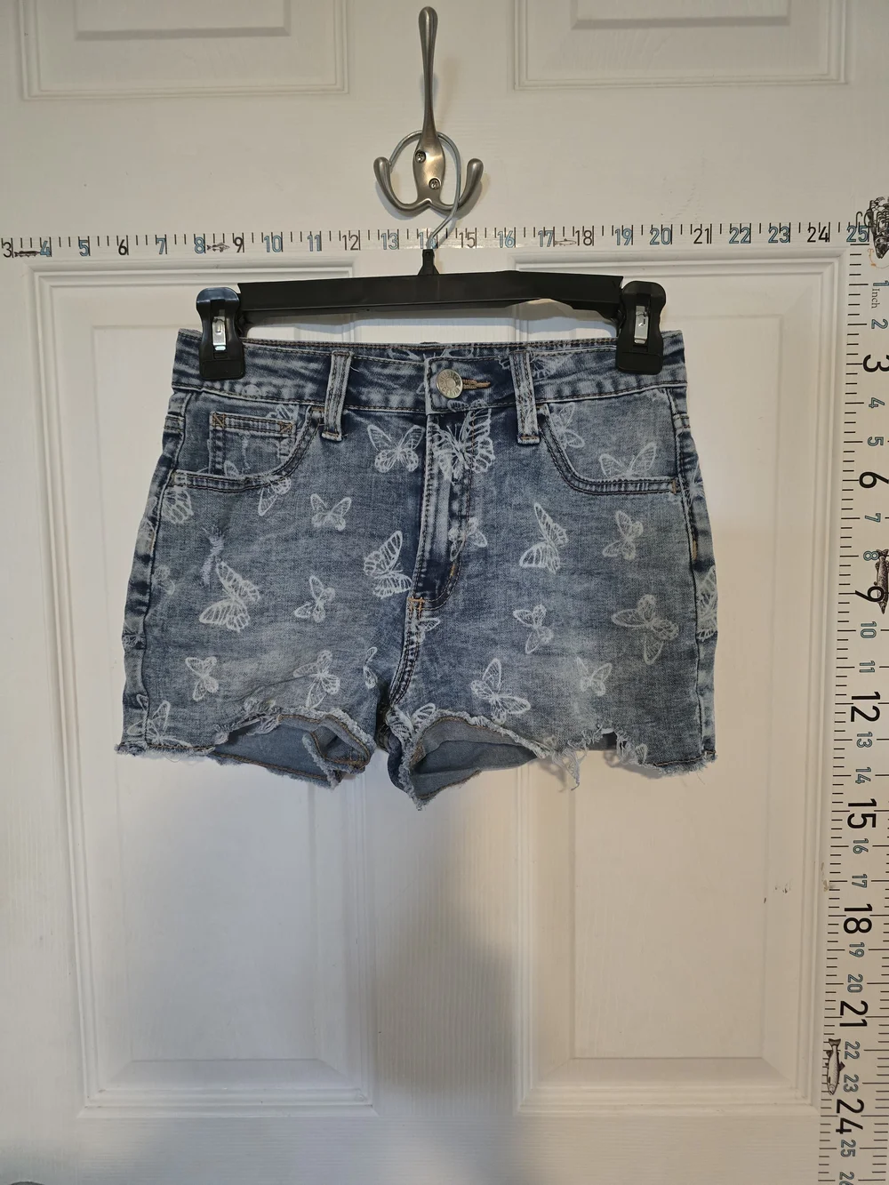 Justice Girls Light Wash Denim Jeans with Gold Embroidery